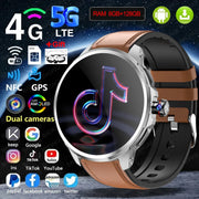 4G/5G Full Network Smart Watch 720*720 AMOLED Screen 900W Pixel Video Call 8GB+128GB RAM 2100 mAh WIFI GPS Google APP Smartwatch