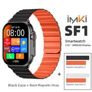 IMIKI SF1 Smart Watch 2.01" AMOLED Display 1000nits BT Calling 100+ Sports Modes IP68 Business Fashion Modeling Metal Case