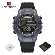 New NAVIFORCE Multi Functional Men's Watches Gas phase Digital Display Screen Silicone Strap Boy's Electronic Sports Male Clocks