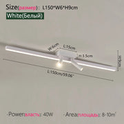 Modern LED Line Ceiling Lamp modern Living Room Dining Room Master Bedroom Study Fixture Gold Black Ceiling Lights Illumination