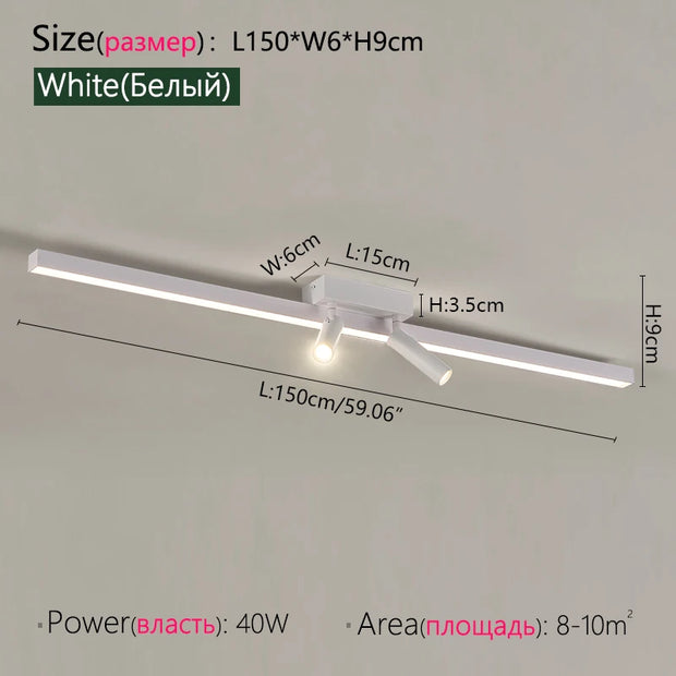 Modern LED Line Ceiling Lamp modern Living Room Dining Room Master Bedroom Study Fixture Gold Black Ceiling Lights Illumination