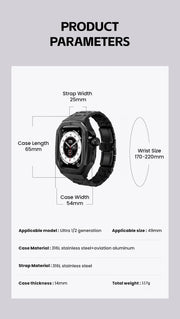 2024 Luxury Stainless Steel Watch Band for Apple Watch Series Ultra 49mm  Smart Watch Case with Stylish Strap