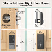 Smart Lock, Fingerprint Keyless Entry Door Lock with Doorbell, Electronic Deadbolt with App Control, Waterproof, with Bluetooth