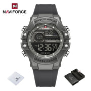 New NAVIFORCE Multi Functional Men's Watches Gas phase Digital Display Screen Silicone Strap Boy's Electronic Sports Male Clocks