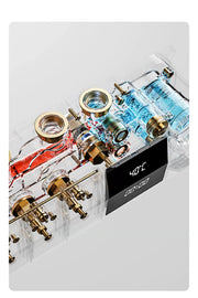 Luxury gun gray brass shower system intelligent LED digital display design, wall mounted dual control cold & hot 4-function Tap