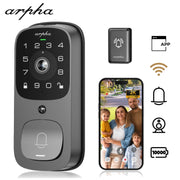 Arpha Smart Door Lock AL501 6 in 1 WiFi Smart Door Lock with Video Doorbell & Fingerprint 32GB Keyless Entry Digital Keypad