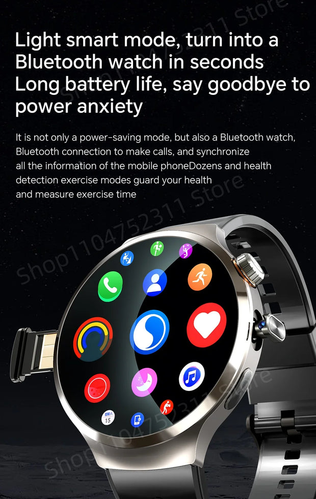 New Android 13.0 Dual System Smartwatch 4G Wifi GPS Smart Watch 210° Rotary Camera Heart rate Blood pressure Sim Card Gobal Call