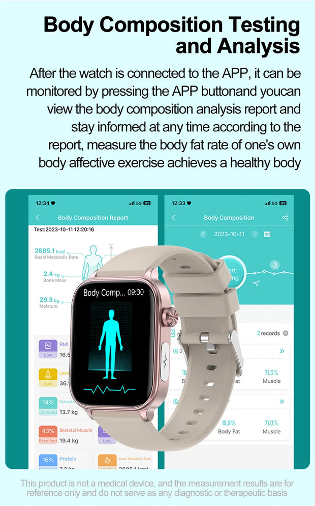 LIGE 2025 New ECG+PPG AI Healthy Diagnose Smart Watch Men Women Blood Lipid Uric Acid Female Menstrual Health Tracker Smartwatch