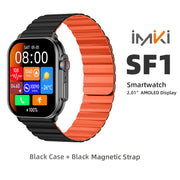 IMIKI SF1 Smart Watch 2.01" AMOLED Display 1000nits BT Calling 100+ Sports Modes IP68 Business Fashion Modeling Metal Case