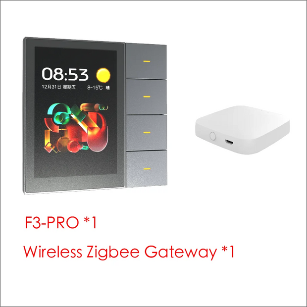 F3-pro Tuya Smart Central Control Panel ZigBee Wall Switch Home Automation Wireless Lighting Control System
