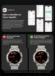 2024 KOSPET TANK T3 Smart Watch For Men 500mAh 60Days Battery IP69K 5ATM Waterproof AMOLED Bluetooth Call Military Men's Watches