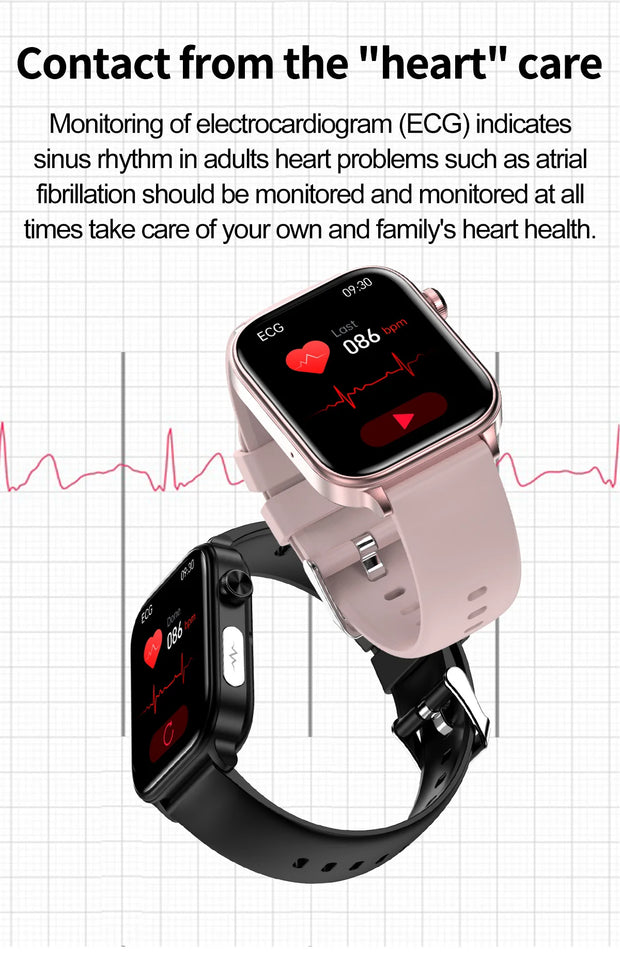 LIGE 2025 New ECG+PPG AI Healthy Diagnose Smart Watch Men Women Blood Lipid Uric Acid Female Menstrual Health Tracker Smartwatch