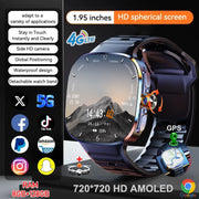 8GB+128GB RAM 5G/4G Android 9.0 Smart Watch 2.4 inch AMOLED 2100mah Battery 1000W Camera GPS WIFI Google APP Download Smartwatch