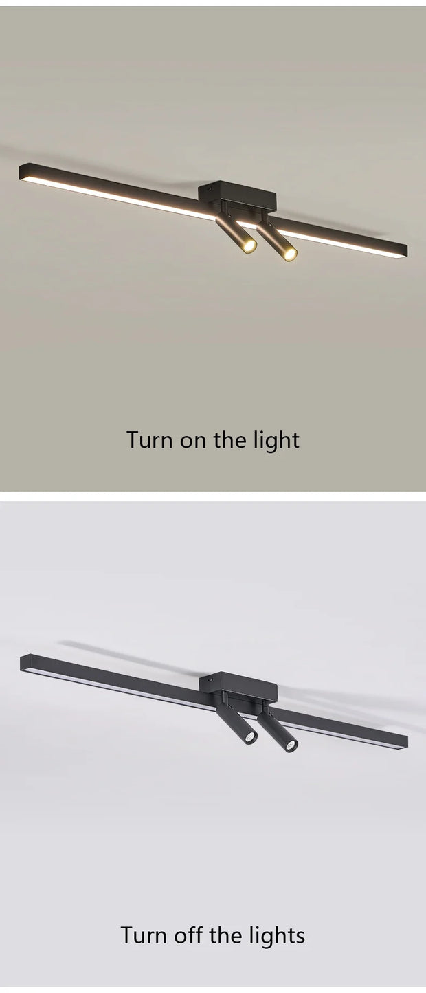 Modern LED Line Ceiling Lamp modern Living Room Dining Room Master Bedroom Study Fixture Gold Black Ceiling Lights Illumination