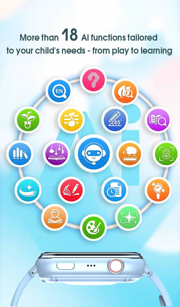 Wonlex KT37 GPS Smart Watch Kids AI Voice Assistant WiFi Location Tracker Video Call Heart Rate Monitoring Children Smart Watch