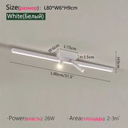 Modern LED Line Ceiling Lamp modern Living Room Dining Room Master Bedroom Study Fixture Gold Black Ceiling Lights Illumination