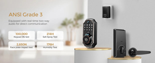 ARPHA Smart Lock D289L Set WiFi Video Smart Lock with Camera & Doorbell 5-in-1 Keyless Entry Fingerprint Door Lock Two-Way Audio