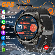 2025 New For Huawei GPS Smart Watch Men 466*466 AMOLED HD Precise GPS Compass BT Call Health Monitor IP69 Waterproof SWIM Watch