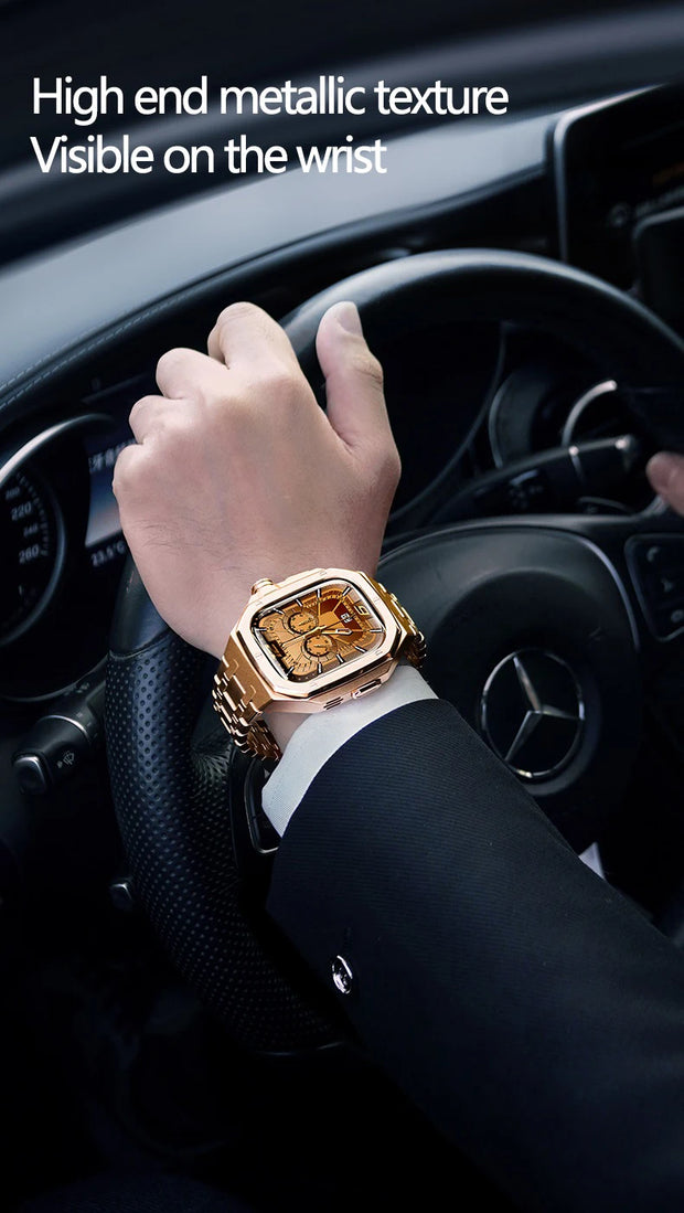 2024 Luxury Stainless Steel Watch Band for Apple Watch Series Ultra 49mm  Smart Watch Case with Stylish Strap