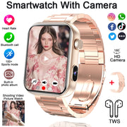 New Smart Watch Women Men Camera Take Photo Record Video Heart rate Sports Fitness Waterproof Bluetooth Call For Android iOS