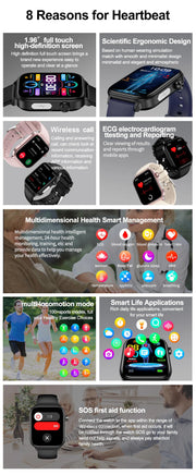 LIGE 2025 New ECG+PPG AI Healthy Diagnose Smart Watch Men Women Blood Lipid Uric Acid Female Menstrual Health Tracker Smartwatch