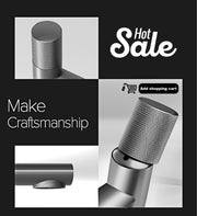 Luxury gun gray brass shower system intelligent LED digital display design, wall mounted dual control cold & hot 4-function Tap