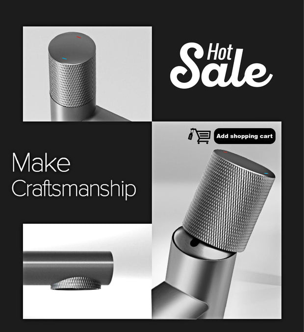 Luxury gun gray kitchen faucet intelligent touch digital display design Dual control cold & hot filtering water sensing sink Tap