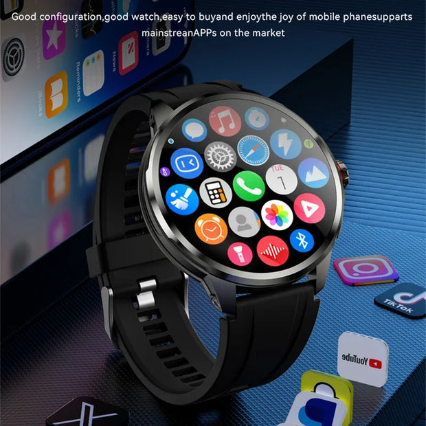 5G/4G All-Network Smart Watch 1.95 inch AMOLED 2100mah Battery 8GB+128GB RAM 900W Camera GPS WIFI Google APP Download Smartwatch