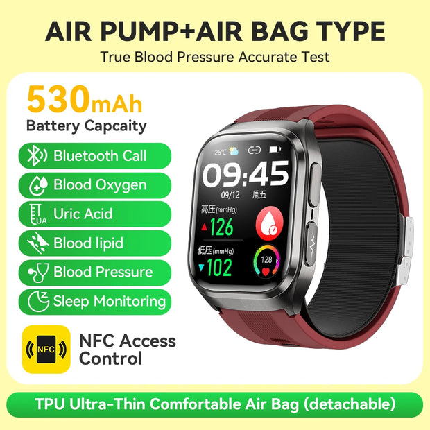 2025 For Huawei New High-end Laser Detection Airbag Smart Watch Men ECG+PPG Uric Acid Precise Blood Pressure Health Watches