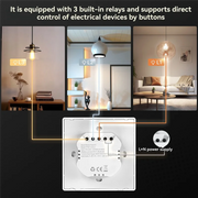 Tuya Wifi Smart Knob Central Control Screen Touch Rotate 3 Relays 4 Buttons Programmable Scene Switchh RTOS New System