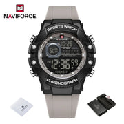 New NAVIFORCE Multi Functional Men's Watches Gas phase Digital Display Screen Silicone Strap Boy's Electronic Sports Male Clocks