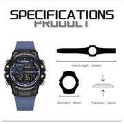 New NAVIFORCE Multi Functional Men's Watches Gas phase Digital Display Screen Silicone Strap Boy's Electronic Sports Male Clocks