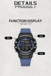 New NAVIFORCE Multi Functional Men's Watches Gas phase Digital Display Screen Silicone Strap Boy's Electronic Sports Male Clocks