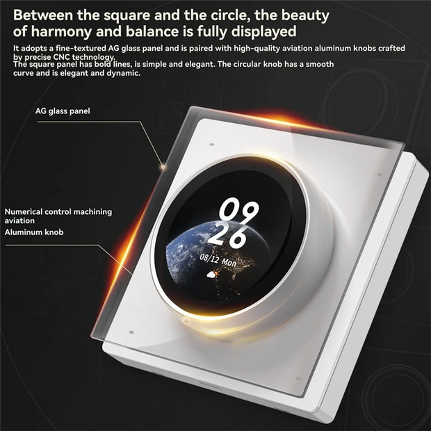 Tuya Wifi Smart Knob Central Control Screen Touch Rotate 3 Relays 4 Buttons Programmable Scene Switchh RTOS New System