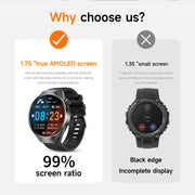2025 New Sports Business Watch G5 PlUS Smart Watch Men 1.75"HD AMOLED Screen GPS track Heart Rate Compass Voice Call Smart Watch