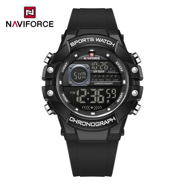 New NAVIFORCE Multi Functional Men's Watches Gas phase Digital Display Screen Silicone Strap Boy's Electronic Sports Male Clocks