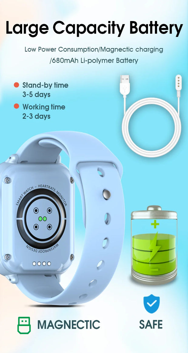 Wonlex KT37 GPS Smart Watch Kids AI Voice Assistant WiFi Location Tracker Video Call Heart Rate Monitoring Children Smart Watch