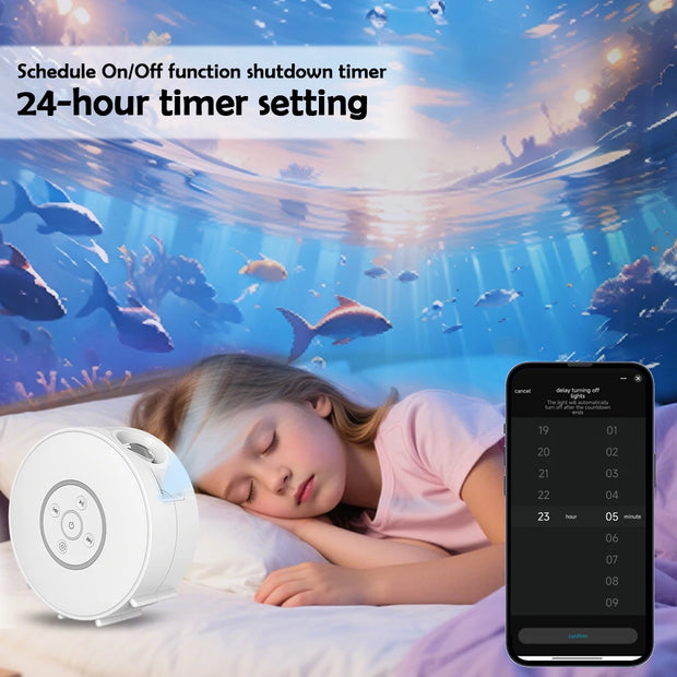 Starry Sky Projector Night Light With Speaker Smart Tuya WiFi APP Control Night Lights LED Star Projector For Bedroom Decor