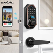 ARPHA Smart Lock D289L Set WiFi Video Smart Lock with Camera & Doorbell 5-in-1 Keyless Entry Fingerprint Door Lock Two-Way Audio
