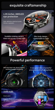 4G/5G Full Network Smart Watch 720*720 AMOLED Screen 900W Pixel Video Call 8GB+128GB RAM 2100 mAh WIFI GPS Google APP Smartwatch