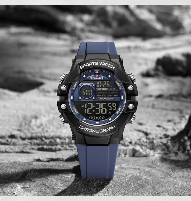 New NAVIFORCE Multi Functional Men's Watches Gas phase Digital Display Screen Silicone Strap Boy's Electronic Sports Male Clocks