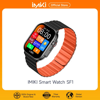 IMIKI SF1 Smart Watch 2.01" AMOLED Display 1000nits BT Calling 100+ Sports Modes IP68 Business Fashion Modeling Metal Case