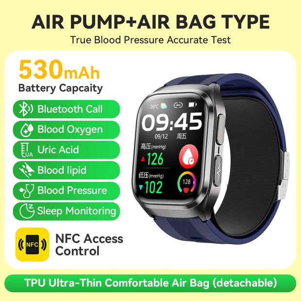 2025 For Huawei New High-end Laser Detection Airbag Smart Watch Men ECG+PPG Uric Acid Precise Blood Pressure Health Watches