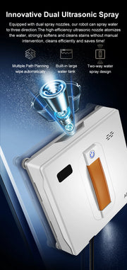 Window Vacuum Robot Cleaner ABIR WD8, Dual Ultrasonic Spray, AI intelligent Wipping, Updated Laser,Smart Home Glass Wall Washing