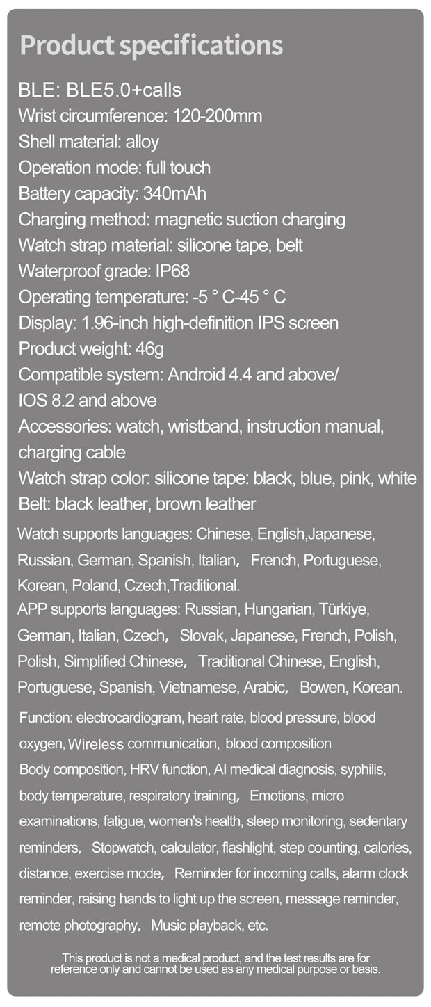 LIGE 2025 New ECG+PPG AI Healthy Diagnose Smart Watch Men Women Blood Lipid Uric Acid Female Menstrual Health Tracker Smartwatch