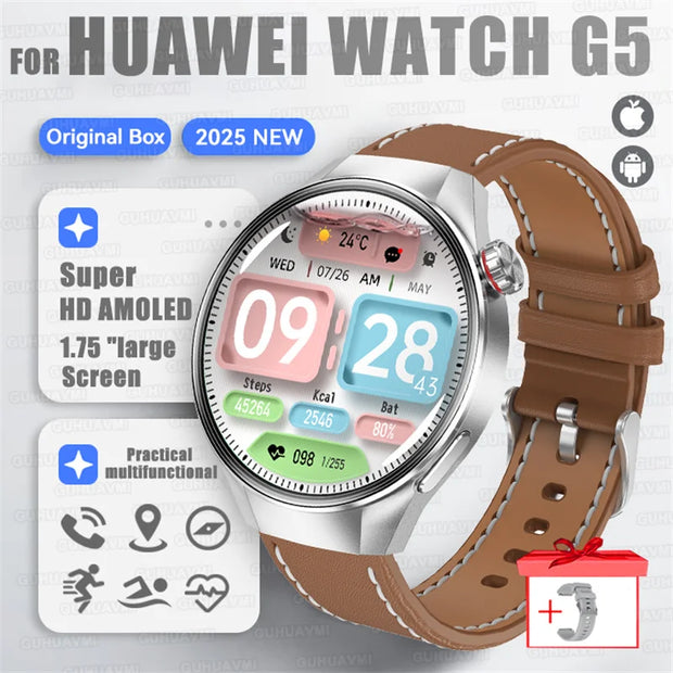 2025 New Sports Business Watch G5 PlUS Smart Watch Men 1.75"HD AMOLED Screen GPS track Heart Rate Compass Voice Call Smart Watch