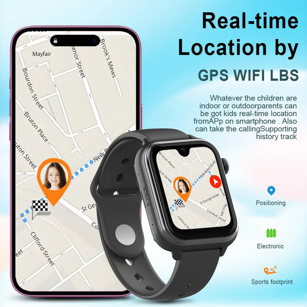 Wonlex KT37 GPS Smart Watch Kids AI Voice Assistant WiFi Location Tracker Video Call Heart Rate Monitoring Children Smart Watch