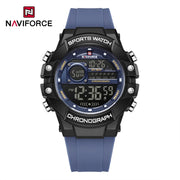 New NAVIFORCE Multi Functional Men's Watches Gas phase Digital Display Screen Silicone Strap Boy's Electronic Sports Male Clocks