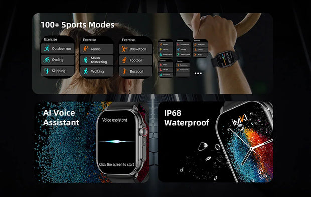 IMIKI SF1 Smart Watch 2.01" AMOLED Display 1000nits BT Calling 100+ Sports Modes IP68 Business Fashion Modeling Metal Case