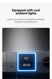 Luxury gun gray brass shower system intelligent LED digital display design, wall mounted dual control cold & hot 4-function Tap